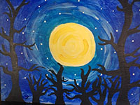 Midnight in the Trees Painting