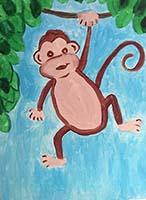 Monkey in the Trees Painting