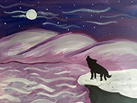 Winter Wolf Painting